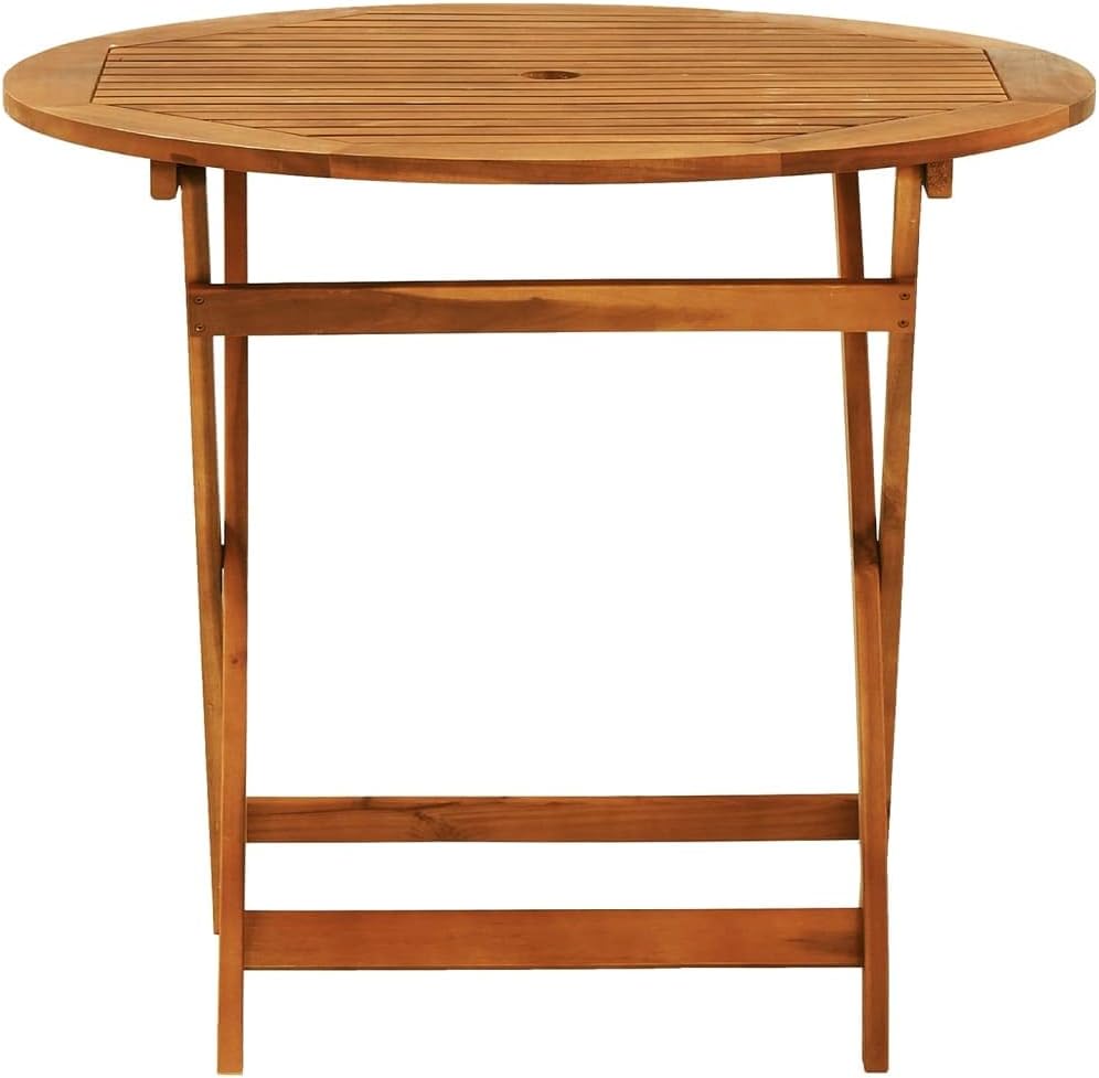 Folding Patio Table,Deck Table,Outdoor Side Table,Outside Tables for Yard,Garden Table for Picnic Camping Porch Deck Lawn Backyard,Weather Resistant, 63"x33.5"x29.5" Solid Eucalyptus Wood