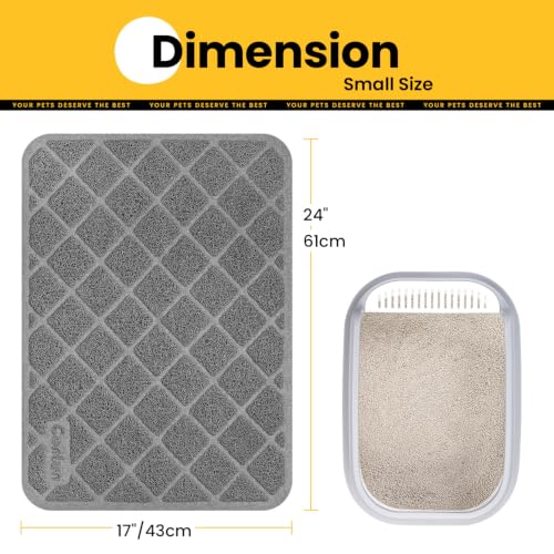 Image of Conlun Cat Litter Mat Litter Trapping Mat, 24 inch x 17 inch Charcoal
