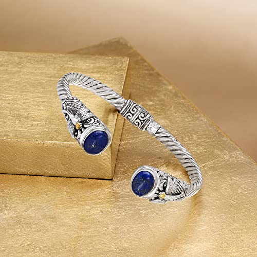 Ross-Simons Lapis Bali-Style Dragonfly Cuff Bracelet in Sterling Silver and 18kt Yellow Gold3