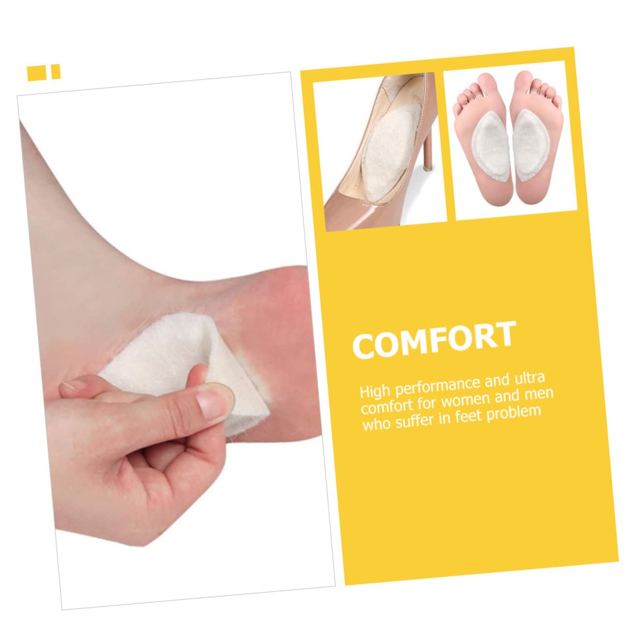 NULYLU 4sets Arch Supports for Felt Arch Support Pads Comfortable Insoles 2pcs*4