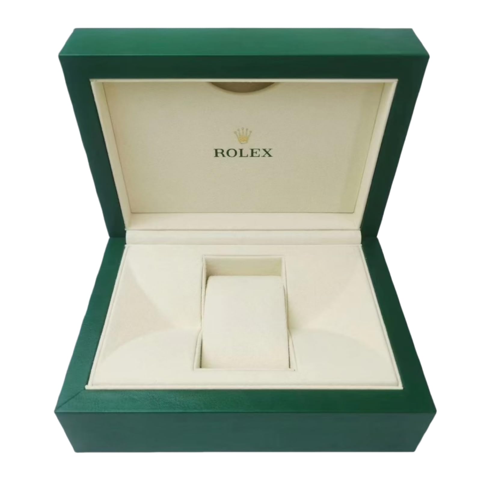 Verde Scatola Orologio Singolo Slot Conservazione Custodia Onda Motivo Coperchio Nascosto Documento Scomparto Crema Interno per Rolex M Size