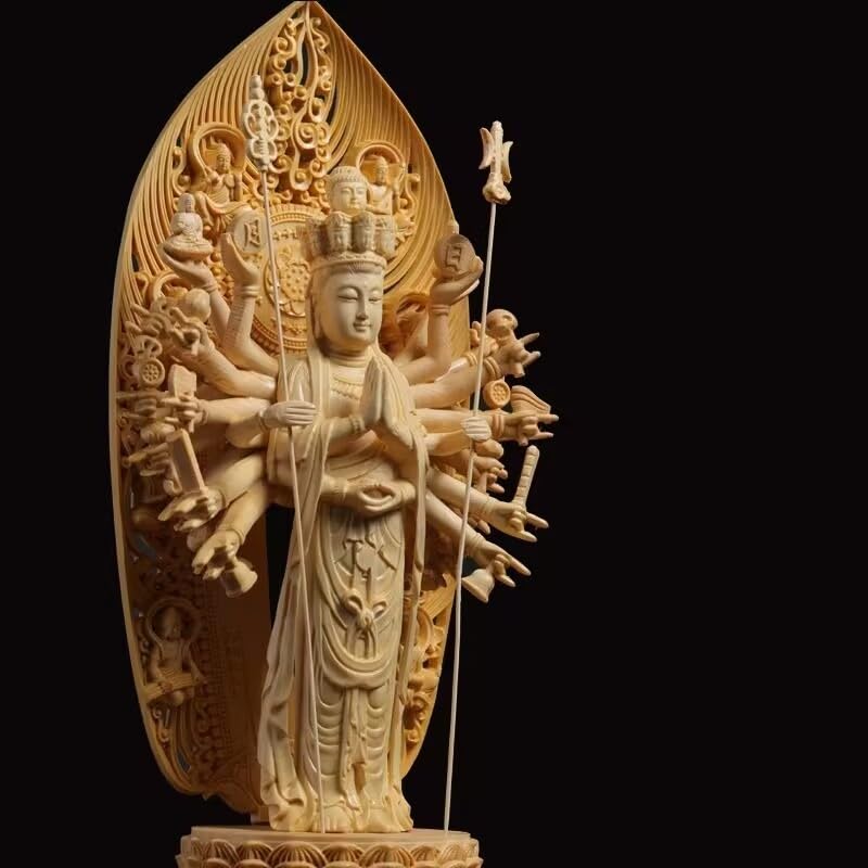 早坂清作 千手観音 白檀木彫 仏像 仏教美術 YY22 1FB65 早坂清作 千手観音 白檀木彫 仏像 仏教美術 YY22 1FB65