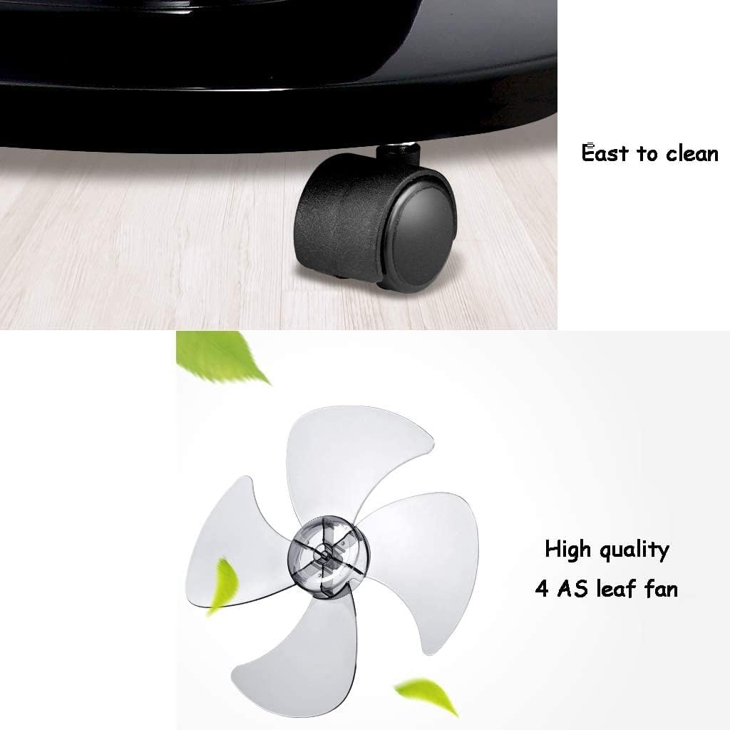 Pedestal Tower Fan Misting Fan with Oscillating Cooling Mist LED Display Silent Negative Ion Humidifier for Home Office Mobile Atomization Fan in Black