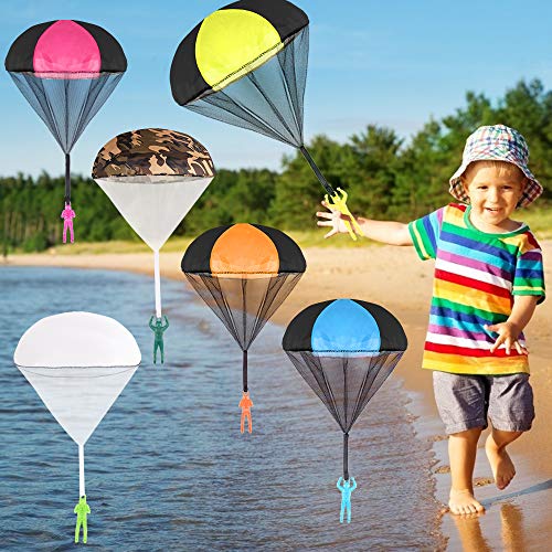 Jaysompro 6Pcs Parachute Toy, Tangle Free Throwing Hand Throw Flying Toys,No Battery Nor Assmbly Reauired, For Children's Outdoor Play Gifts #TOP5