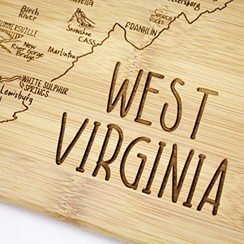 Image of Totally Bamboo A Slice of Life West Virginia Engraved Map Cutting Board