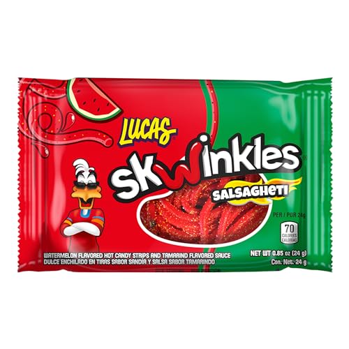 Lucas Salsagheti Watermelon Flavored Sweet & Hot Candy Strips and Tamarind Flavored Sauce, 0.84 oz - 12 Pieces Pack for Treats, Snack, Parties, Piñatas - image 3