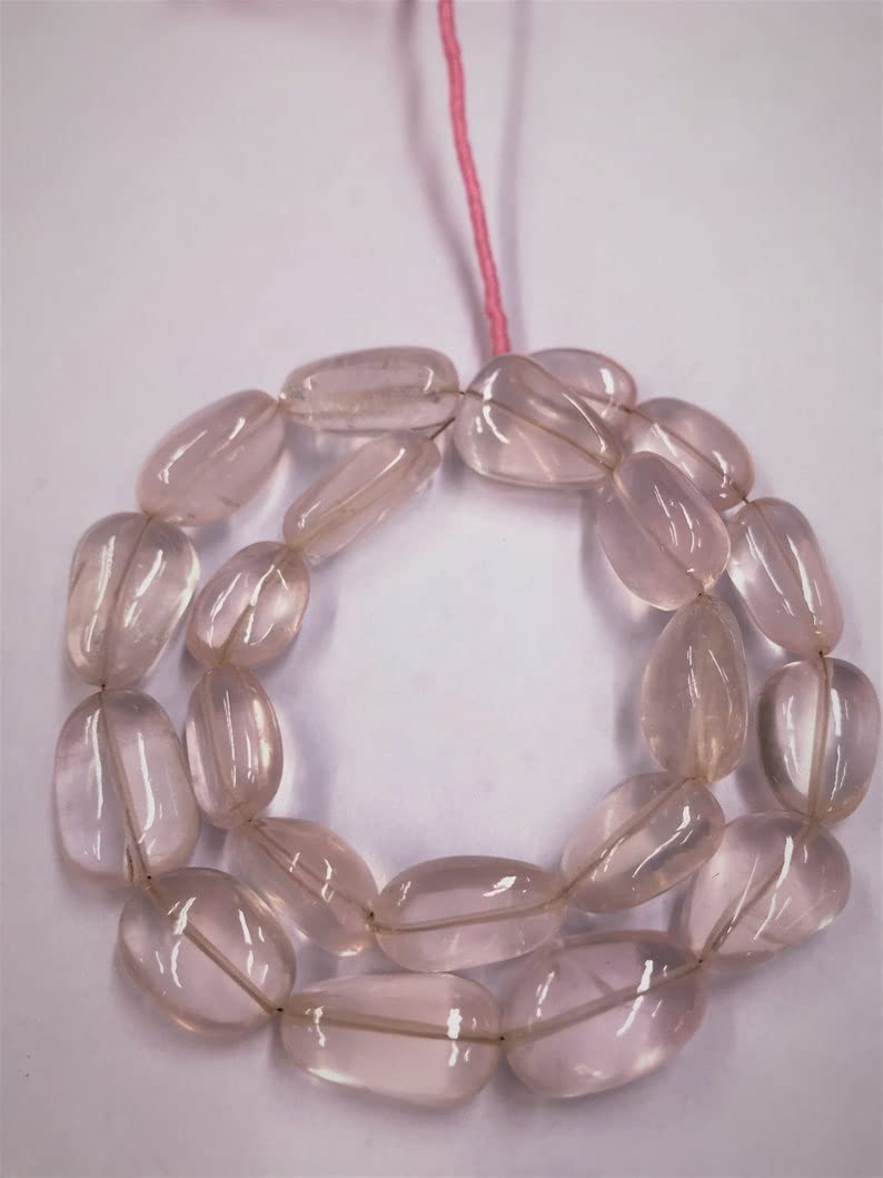 Quartz rose naturel perles lisses 15-19mm pour la fabrication de bijoux