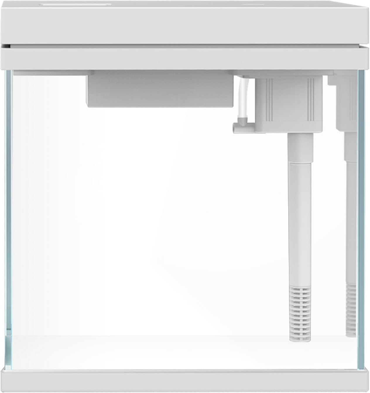 7.5L Small Aquarium Fish Tank, Compact Eco Aquarium, Glass Aquarium, Desktop Fish Tank, Tropical Fish Tank with lighting, filtration, waving and aeration-2 Gallons