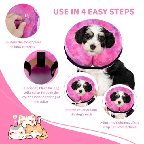 Image of Inflatable Dog Recovery Collar, Dog Cone Collar for After Surgery, Prevent Dogs from Biting & Scratching Wound E-Collars to Help with Healing Soft Pet Recovery Collar Does