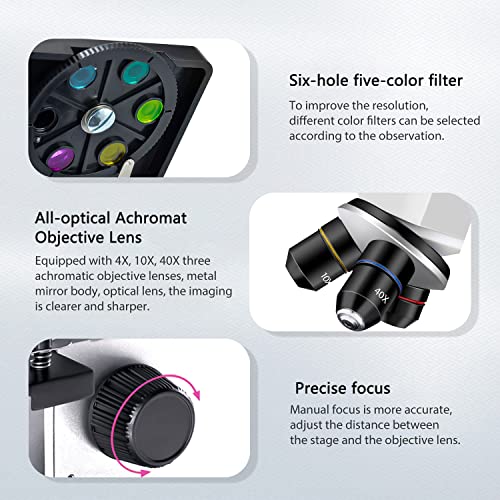 100X-2000X Microscopes For Kids Students Adults, Powerful Biological Microscopes For School Laboratory Home Education,With Microscope Slides Set, Phone Adapter #TOP2