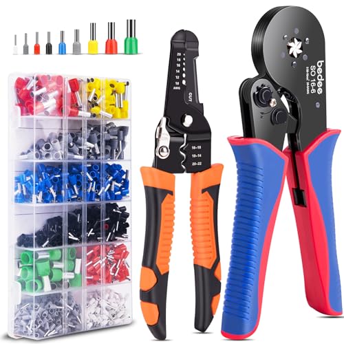 DODUOS Crimpzangen Set Mit 1300 Aderendhülsen | Professionelles Crimpwerkzeug 0,08-16mm² Für Elektroarbeiten