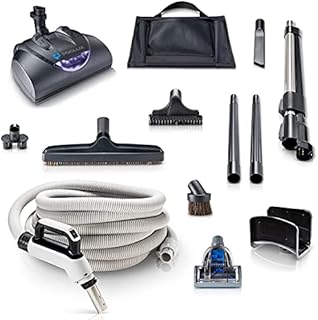 Premium 35 ft Universal Central Vacuum Hose Kit with Wessel Werk Power Nozzle and Pigtail Connection - Fits All Central Vacuum Systems