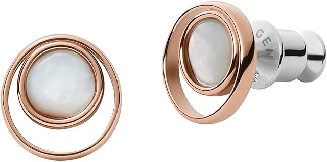 Skagen Damskie Agnethe Kolczyki, Różowe Złoto, 9.5 mm