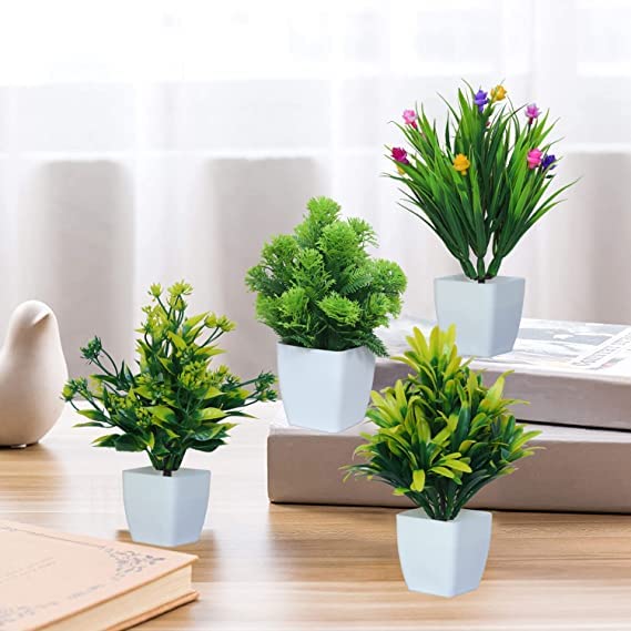 Buy Flora Deko Artificial Bonsai Mini Table Top Plant with Pot for Home & Office Decor (15 cm