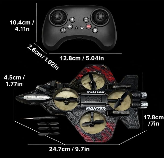 Image of RC Fighter Jet Airplane for Kids & Adults | Remote Control Flying Plane with LED Lights | Rechargeable Easy-to-Fly RC Aircraft (Color as per Stock)