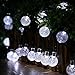 Bolansi Outdoor Solar String Lights 60LED 33FT Crystal Globe Balls Patio Lights with 8 Modes Waterproof Solar Powered for Garden Xmas Yard Home Party Porch Wedding Christmas Trss Decor (Cool White)