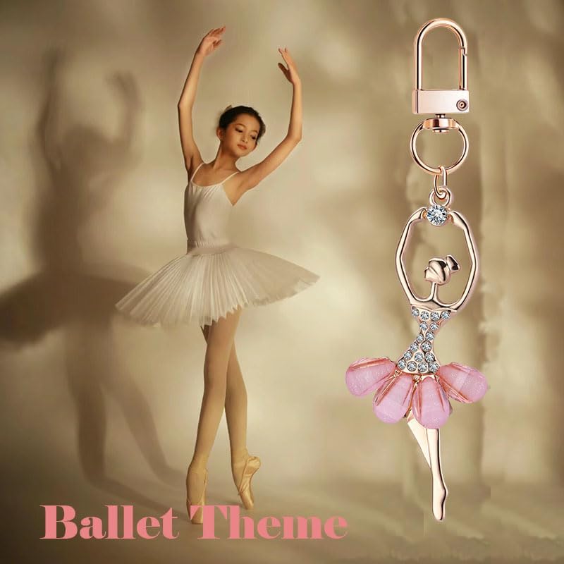 Dreuyet 9 Piece Ballerina Dance Keychain Set Decorative Charms for Dancers Backpack and Dance Bag Accessories image 5
