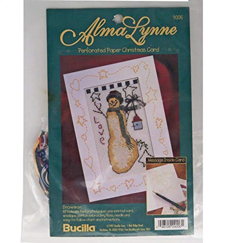 Kit cartes de Noël bonhomme de neige en papier perforé Alma Lynne 9006