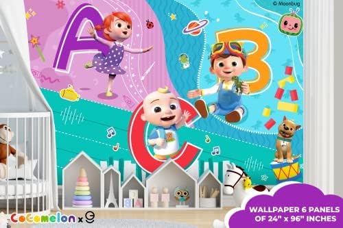 Miniatura 4 de JJ, YoYo y Tomtom CoComelon - Papel tapiz autoadhesivo  Decoración de pared para niños CoComelon  Decoraciones Cocomelon para niños y niñas