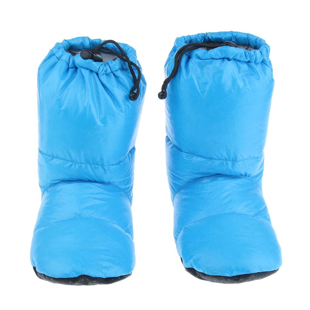CALANDIS White Goose Down Slippers Winter Warm 0 Tent Foot Booties Blue XL | Socks | Men's | Clothing | 0 & Hiking-image-18