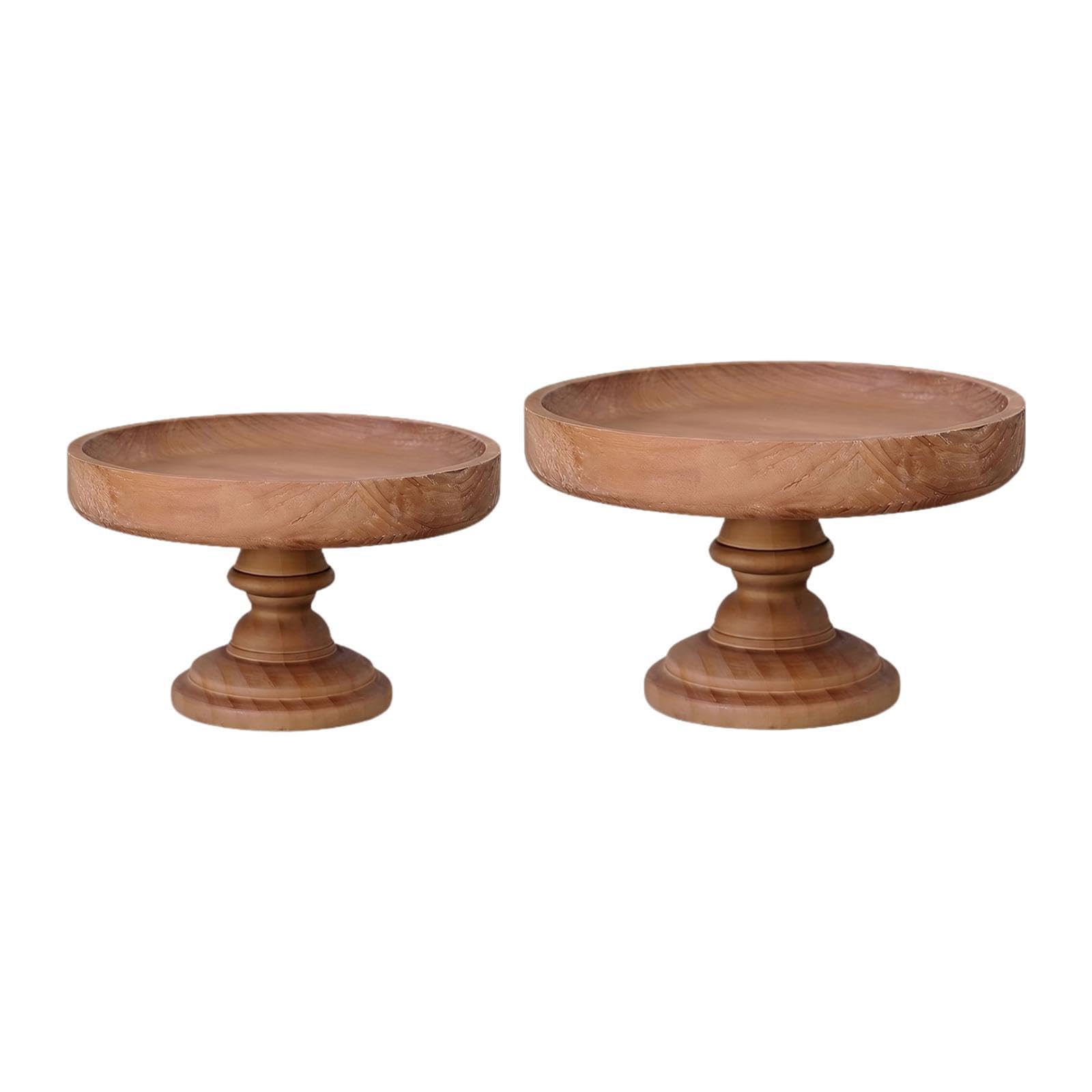 Alzata per Torte in Legno, Vassoio Rotondo, Porta Torte, Porta Cupcake, Piatto da Frutta per Feste, Shower, Decorazione per la tavola di casa, Grande Piccolo