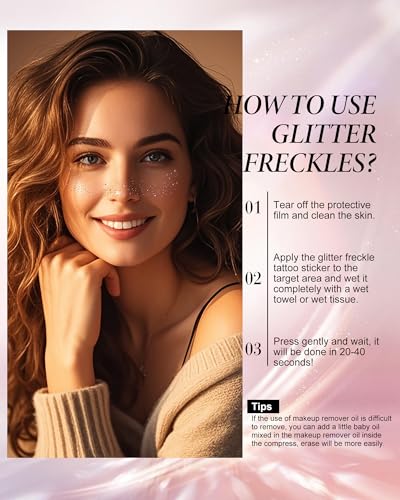 Image of Face Glitter, Rose Gold Temporary Face Tattoos, Face Makeup Patches for Women Girls, Country Concerts Singer Festival Rave Accessories (Rose Gold - 10 pcs)