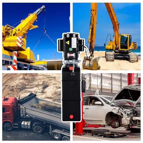 Image of 15 Quart Hydraulic Pump 3.7 Gallon Hydraulic Power Unit Pack 1.6-3KW Hydraulic Lift 220V 2950 PSI 3 HP 60HZ Single Acting Electric Hydraulic Pump 2 and 4 Post Lifts for Car Auto Lifting