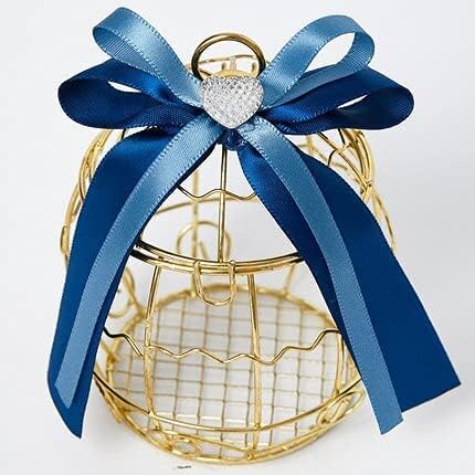 Gold Vintage Retro Bird Cage Candy Boxes Baby Shower Favor Gift Box Mini Metal for Guests Party Birthday Souvenir Material (7,10PCS)