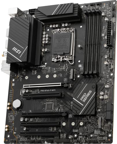 Image of MSI PRO B760-P WiFi ProSeries Motherboard (Supports 12th /13th / 14th Gen Intel Processors, LGA 1700, DDR5, PCIe 4.0, M.2, 2.5Gbps LAN, USB 3.2 Gen2, HDMI /DP, Wi-Fi 6E, Bluetooth 5.3, ATX)