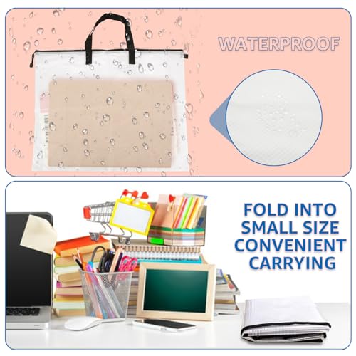 Image of SHUESS 10 Pack Art Portfolio Bag with Handle and Zipper, 18 x 24 Inch Bag Poster Storage Bag Board Holder, Mesh Folder Organizers for Large Posters, Poster Board, Painting, Bulletin Boards