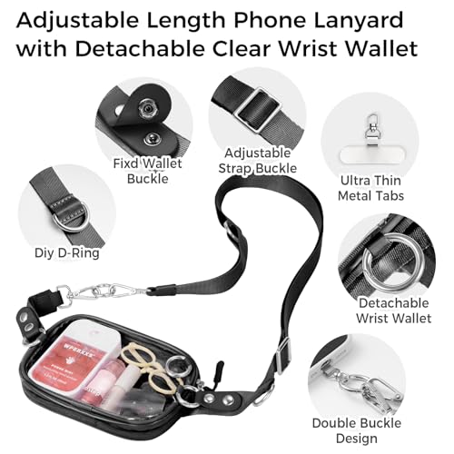 Image of Tiostep Small Clear Bag for Stadium Events Crossbody with Phone Holder and Wristlet Strap Mini Clear Purse for Concert and Stadium Approved