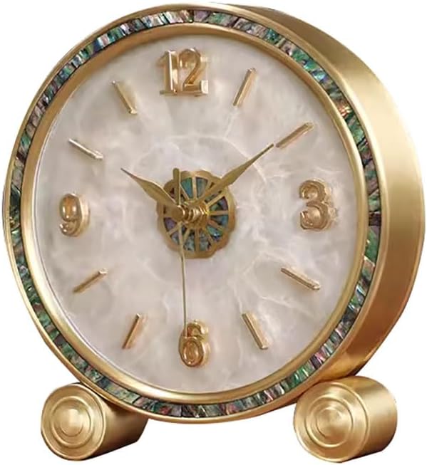 Vintage Table Top Clock,Antique Mantel Clock,Battery Operated,Silent Quartz Movement,Decorative Desk Table Clock for Office,Living Room,Bed Room