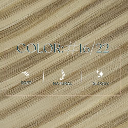 Image of Easyouth 24 Inch 100g Butterfly Weft Hair Extensions Blonde, Real Human Hair Butterfly Weft Extensions Highlight, Golden Blonde Mix Medium Blonde, Long Straight Hair, Breathable Hole Wefts Extension