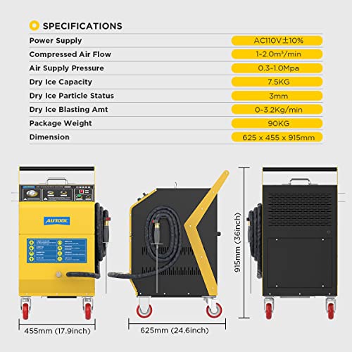 Autool Automotive Dry Ice Blasting Cleaning Machine, Dry Ice Blasters Cleaning, Dry Ice Blast Cleaners,Dry Ice Blasters, Dry Ice Blasting Completely Applies With All Vehicle Cars(110V) #TOP7