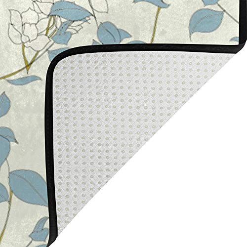 Tapis fleurs bleues élégant Ruchen de haute qualité maison