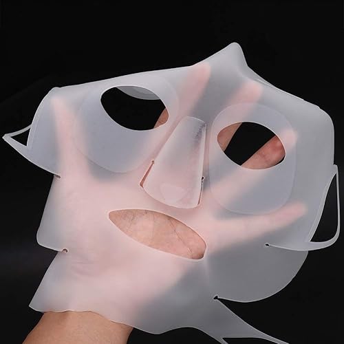 Miniatura 2 de Máscara facial reutilizable de silicona con gancho para la oreja de panda, máscara hidratante facial de belleza, evita la evaporación del suero,
