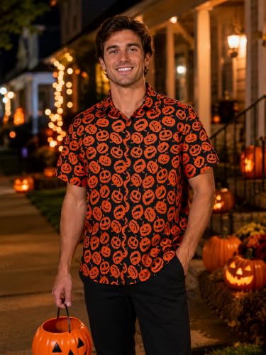 Image of Yoimira Hawaiian Shirts for Men, Print Mens Casual Short Sleeve Button Down Shirts Floral Aloha Beach Shirt