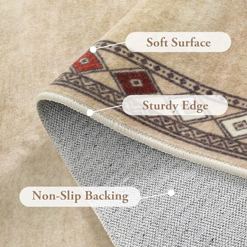 Image of Lahome Modern Bordered Kitchen Runner Rugs Non Skid Washable, 2x6 Runners for Hallways Non Slip Ultra-Thin Hallway Rug, No Shedding Soft Carpet for Entryway Laundry Room Bedroom (2x6ft,Beige)