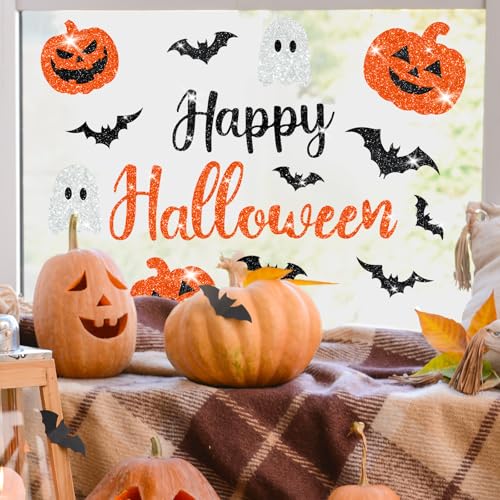 Stickers Halloween électrostatiques sans colle pour vitres et miroirs