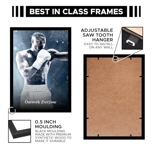 Image of CodersParadise inchOutwork Everyone inch Boxing Poster Frame | Premium A4 Motivational Wall Art for Bedroom, Office & Home Gym | Powerful Athlete-Inspired Decor for Fitness Lovers & Achievers
