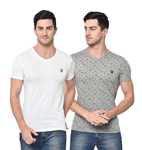 Image of Mack Jonney Men's Cotton Blended Regular Fit T-Shirts (Pack of 2)