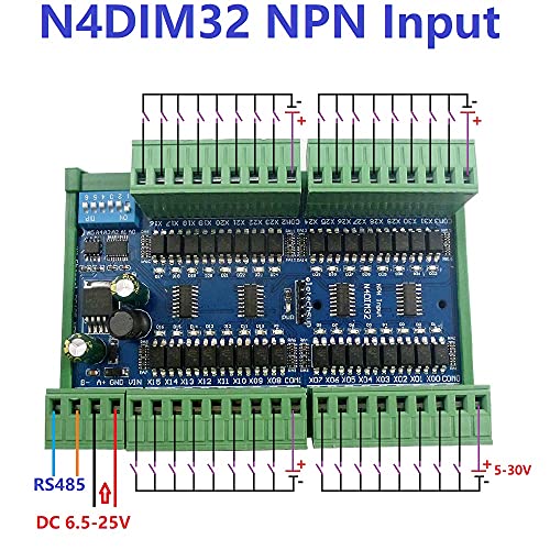 Eletechsup Dc 12V 24V 32Ch Optically Isolated Input Npn Switch Digital Collector Rs485 Modbus Rtu Module With Shell (4) #TOP3