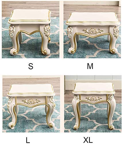 Tabouret de change de chaussures ottoman en bois massif argenté grand modèle - 3