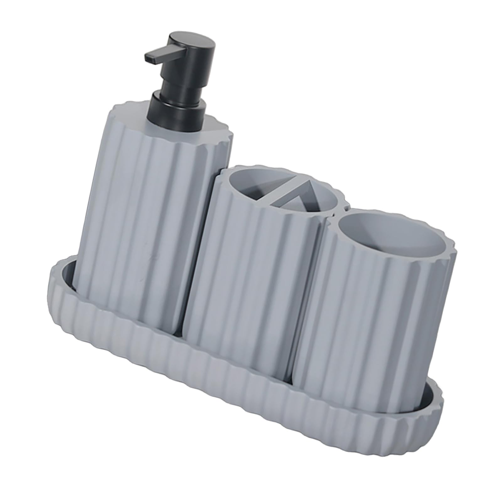 carotoe 4Piece Bathroom Accessories Set with Toothbrush Holder Soap Dispensers Vanity Tray Tumblers for Enhances Decors Bathroom Accessories Set