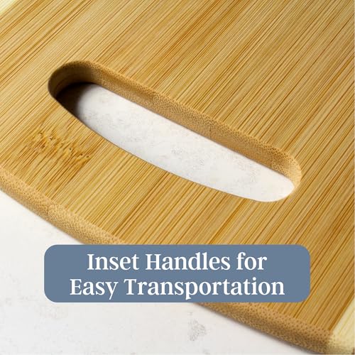 Set de 2 tablas de cortar de bambú, tamaño grande y mediano miniatura 5