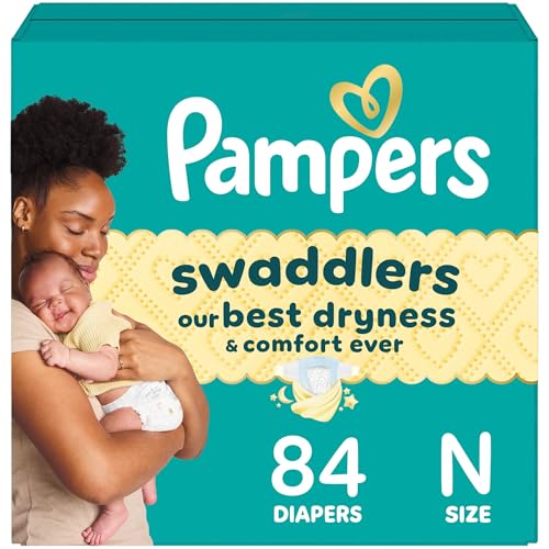 Pampers Swaddlers Diapers, Size 0 (up to 10 lbs), 84 Count, Absorbent, Keeps Baby Dry and Comfortable, Skin Safe Disposable Baby Diaper (Packaging May Vary)