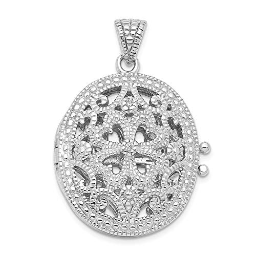 925 Sterling Silver Cubic Zirconia Cz Photo Pendant Charm Locket Chain Necklace That Holds Pictures Oval Fine Jewelry For Women Gifts For Her