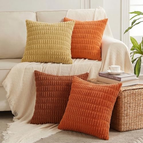 Fancy Homi 4 Packs Decorative Throw Pillow Covers for Living Room...