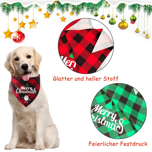 4 Stück Weihnachtshund Bandanas,Weihnachten Hund Halstuch,Hundehalstuch,Dreieck Haustier Lätzchen für Haustier Weihnachten Kostüm Dekoration Zubehö (B)
