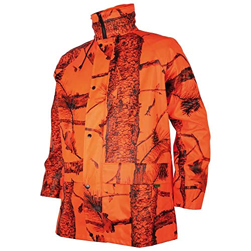 Treeland Regenjacke für Jagd, Orange Camouflage T425